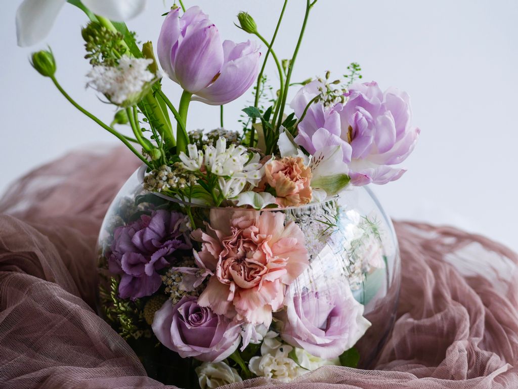Blooms in Round Jar