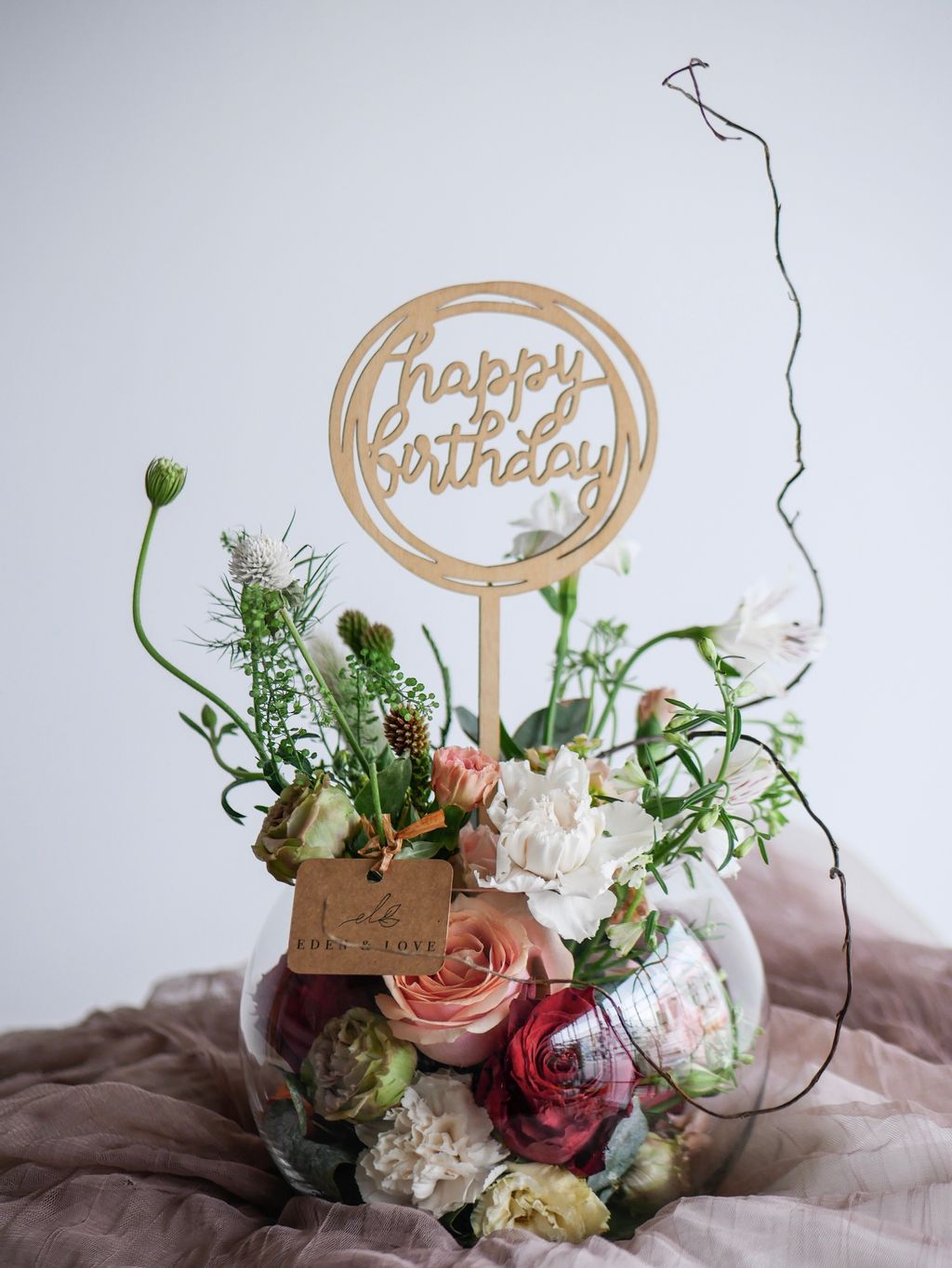 Blooms in Round Jar