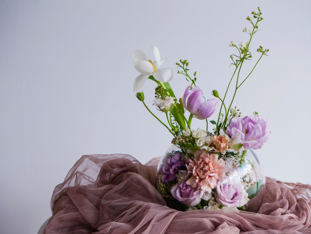 Blooms in Round Jar